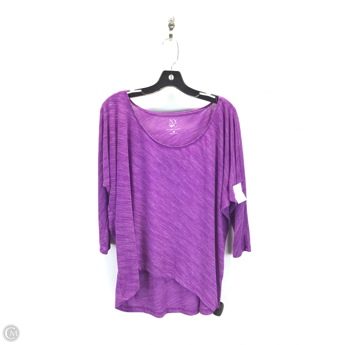 Top 3/4 Sleeve By New York And Co In Purple, Size: Xl