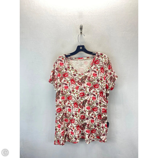 Top Short Sleeve By J. Jill In Paisley Print, Size: Xl