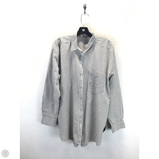 Top Short Sleeve By Chicos In Striped Pattern, Size: Xl