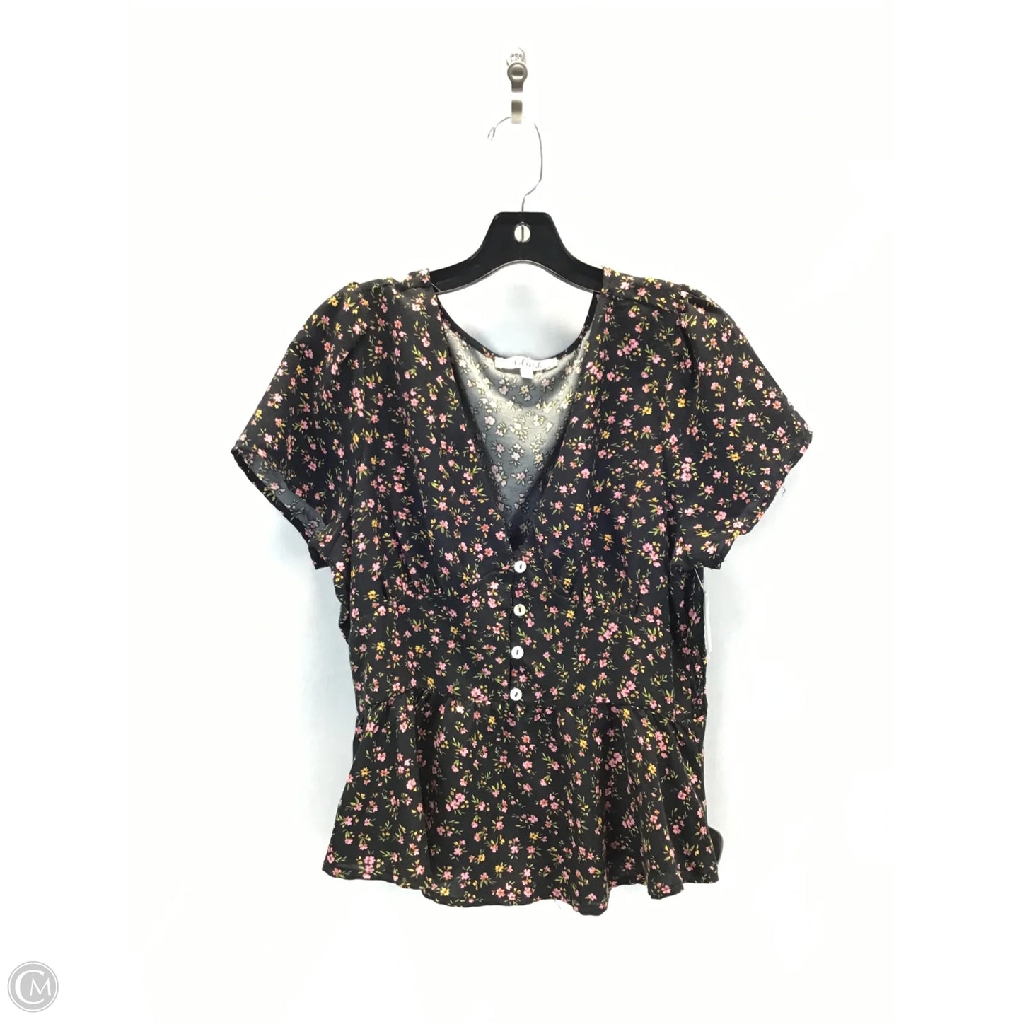 Top Short Sleeve By Blush In Floral Print, Size: Xl