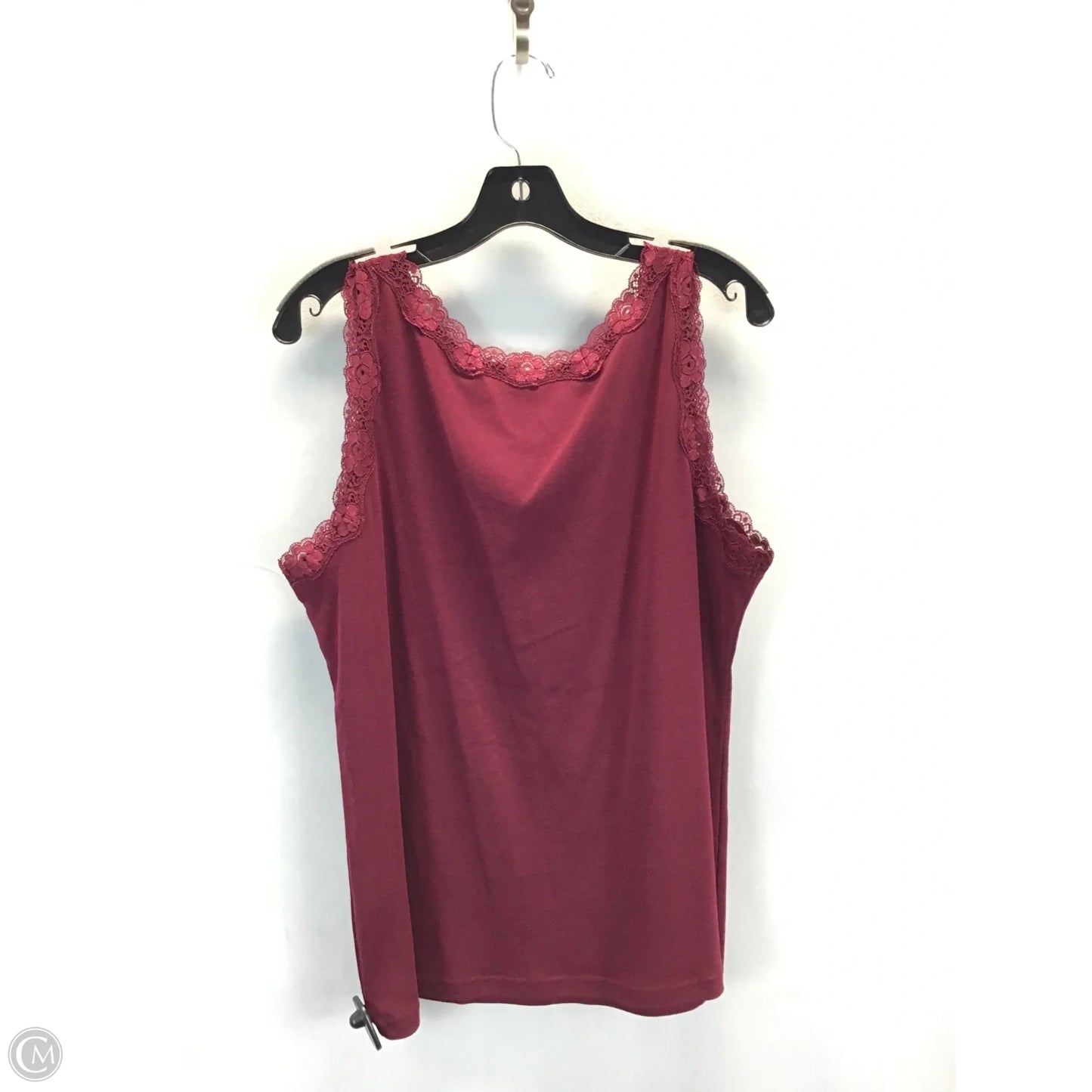 Top Sleeveless By Karen Scott In Maroon, Size: Xl