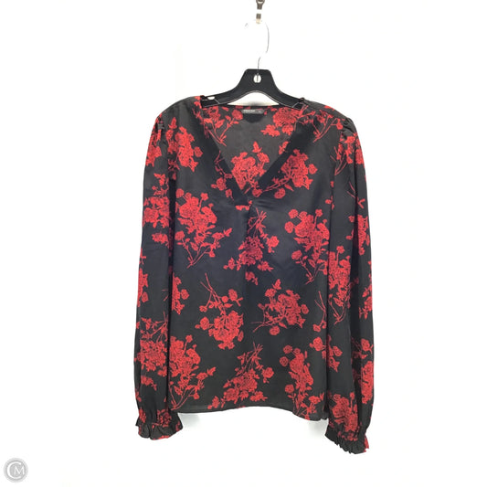 Top Long Sleeve By Shein In Black & Red, Size: 1x