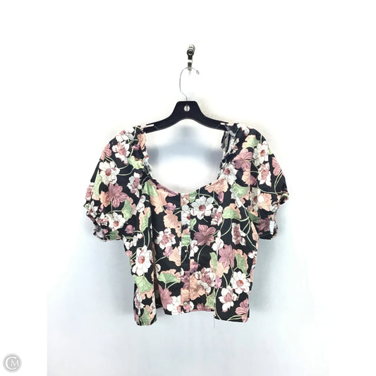 Top Short Sleeve By Who What Wear In Floral Print, Size: Xl