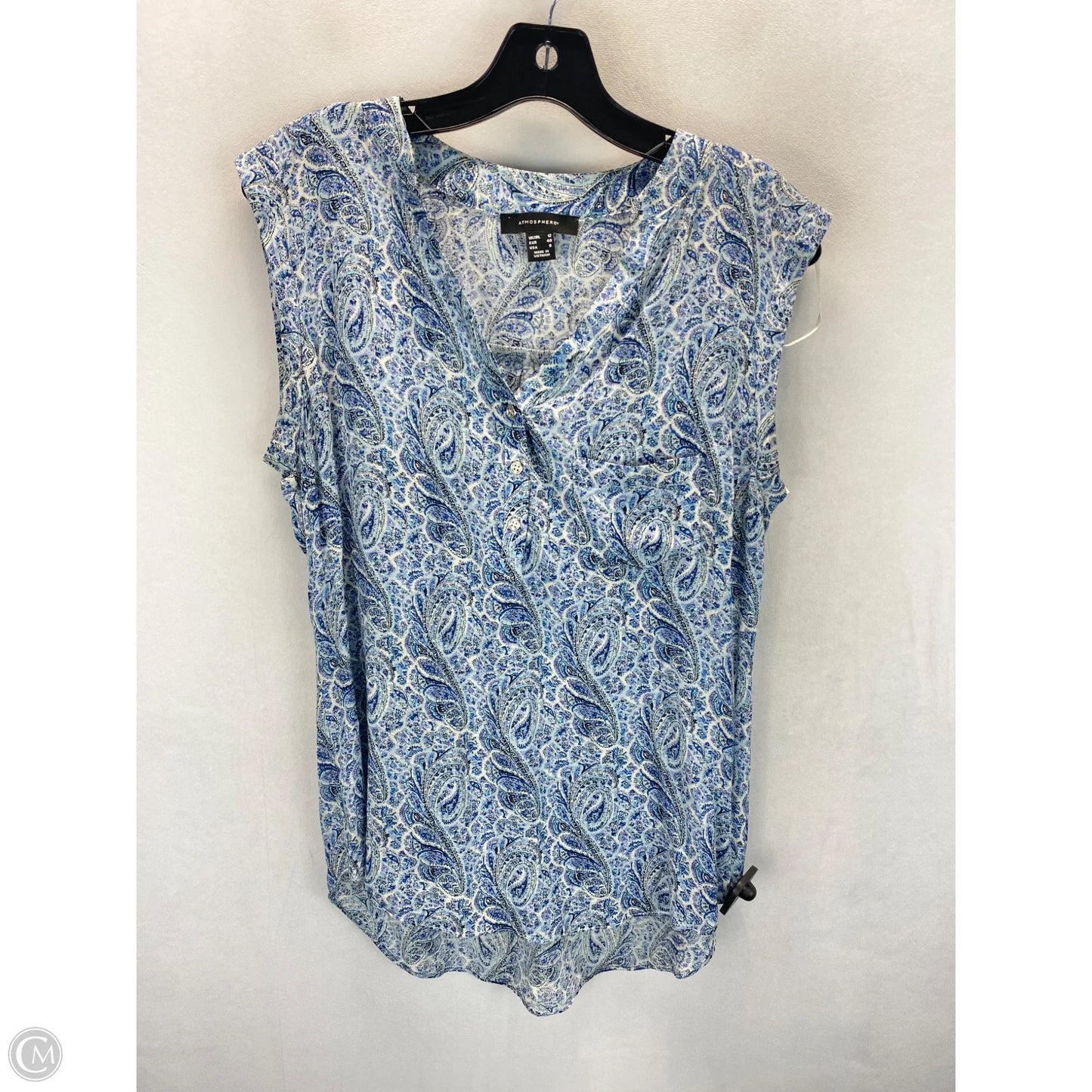 Top Sleeveless By Atmosphere In Paisley Print, Size: 8