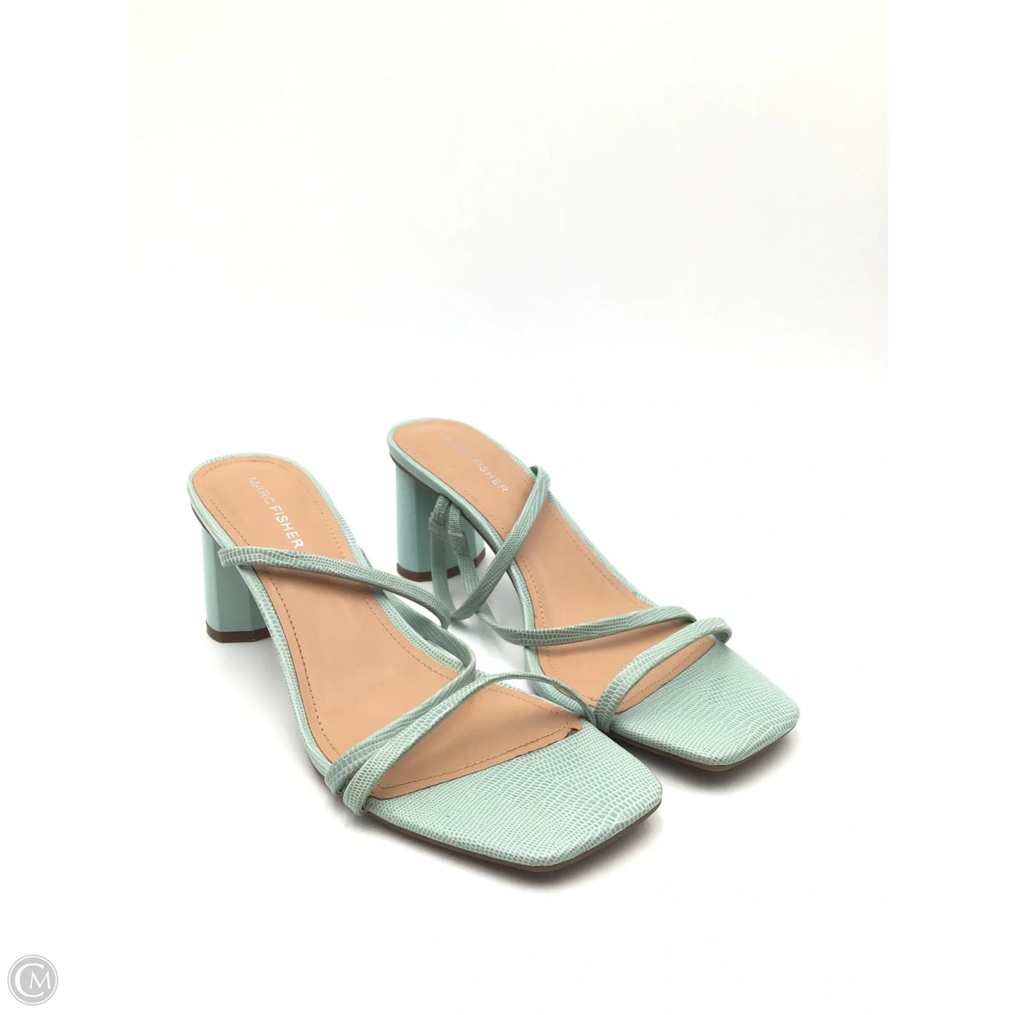 Sandals Heels Block By Marc Fisher In Green, Size: 9.5