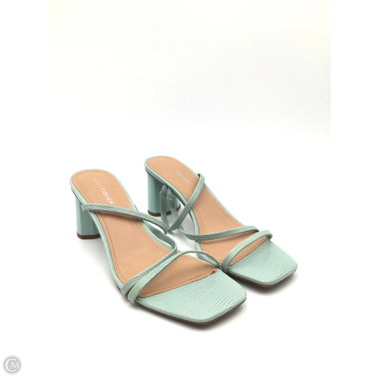 Sandals Heels Block By Marc Fisher In Green, Size: 9.5
