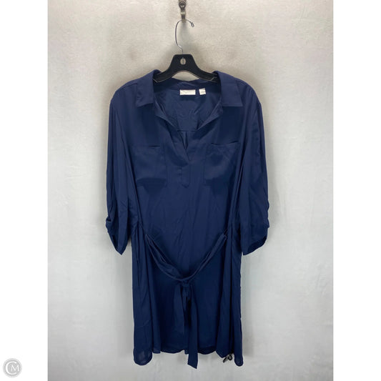 Dress Casual Midi By New York And Co In Blue, Size: L