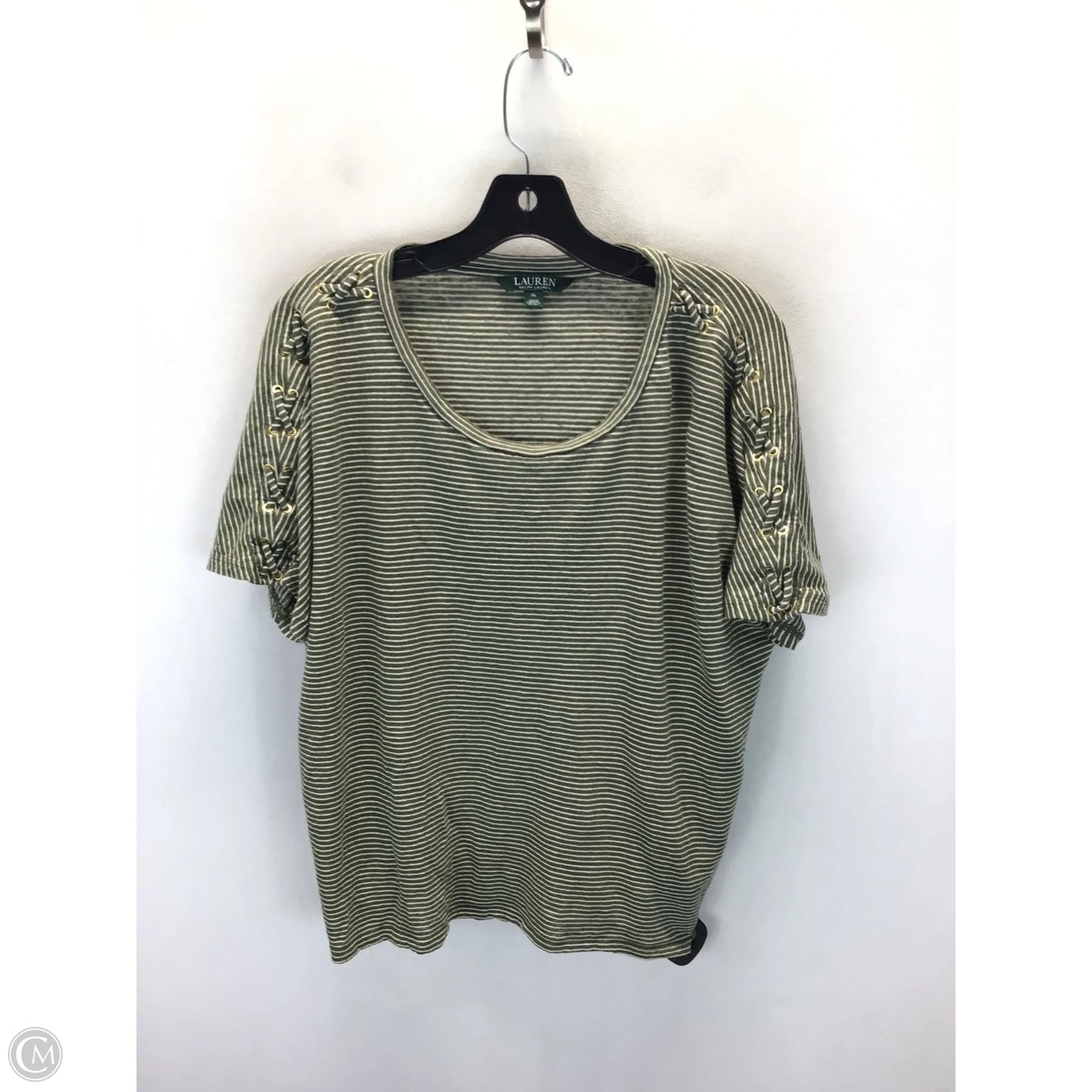 Top Short Sleeve By Ralph Lauren In Striped Pattern, Size: Xl