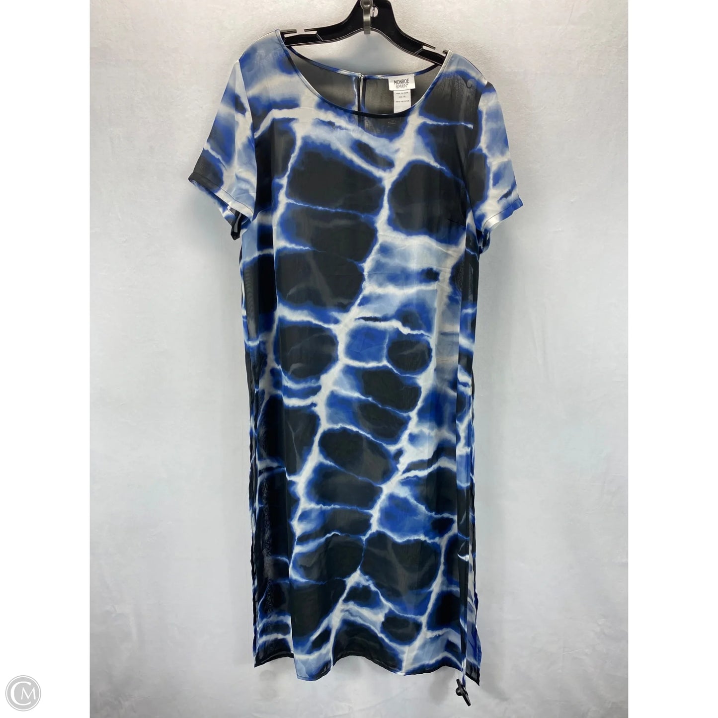 Dress Casual Maxi By Monroe And Main In Black & Blue, Size: Xl