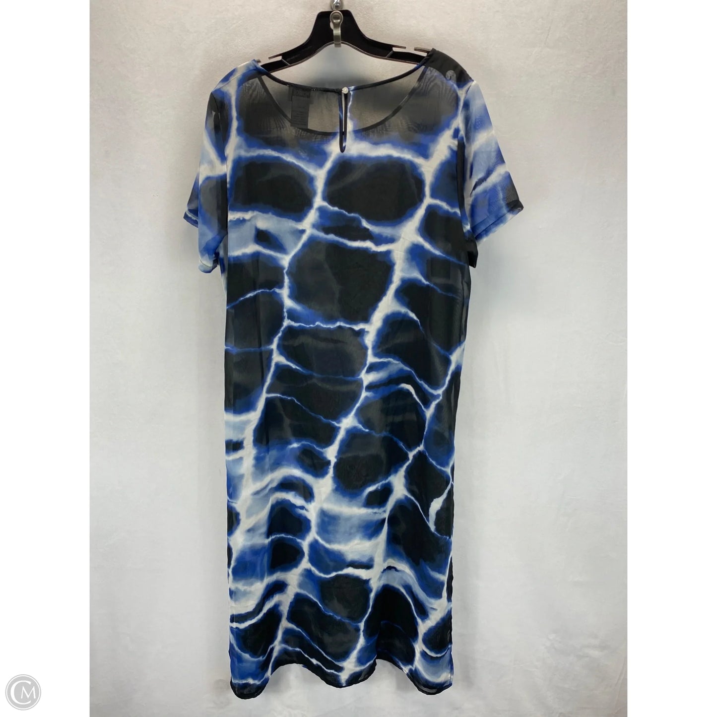 Dress Casual Maxi By Monroe And Main In Black & Blue, Size: Xl