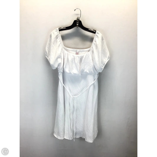 Dress Casual Midi By No Boundaries In White, Size: Xxl