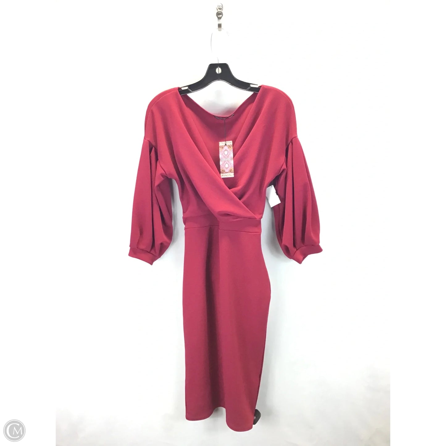 Dress Casual Midi By Boohoo Boutique In Red, Size: 14