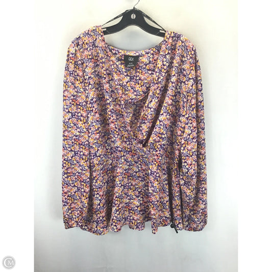 Top Long Sleeve By Clothes Mentor In Floral Print, Size: 18