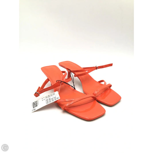 Sandals Heels Kitten By H&m In Orange, Size: 10