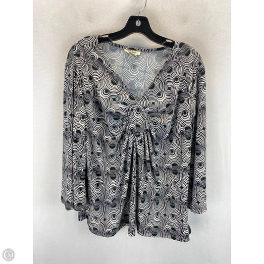 Top 3/4 Sleeve By Clothes Mentor In Black & White, Size: 22