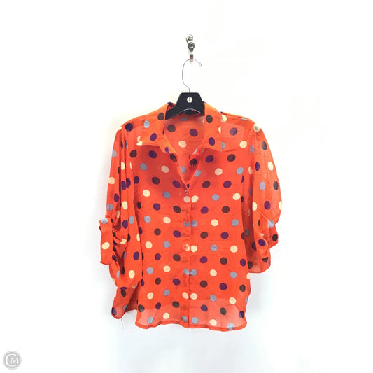 Top Long Sleeve By Clothes Mentor In Orange, Size: L