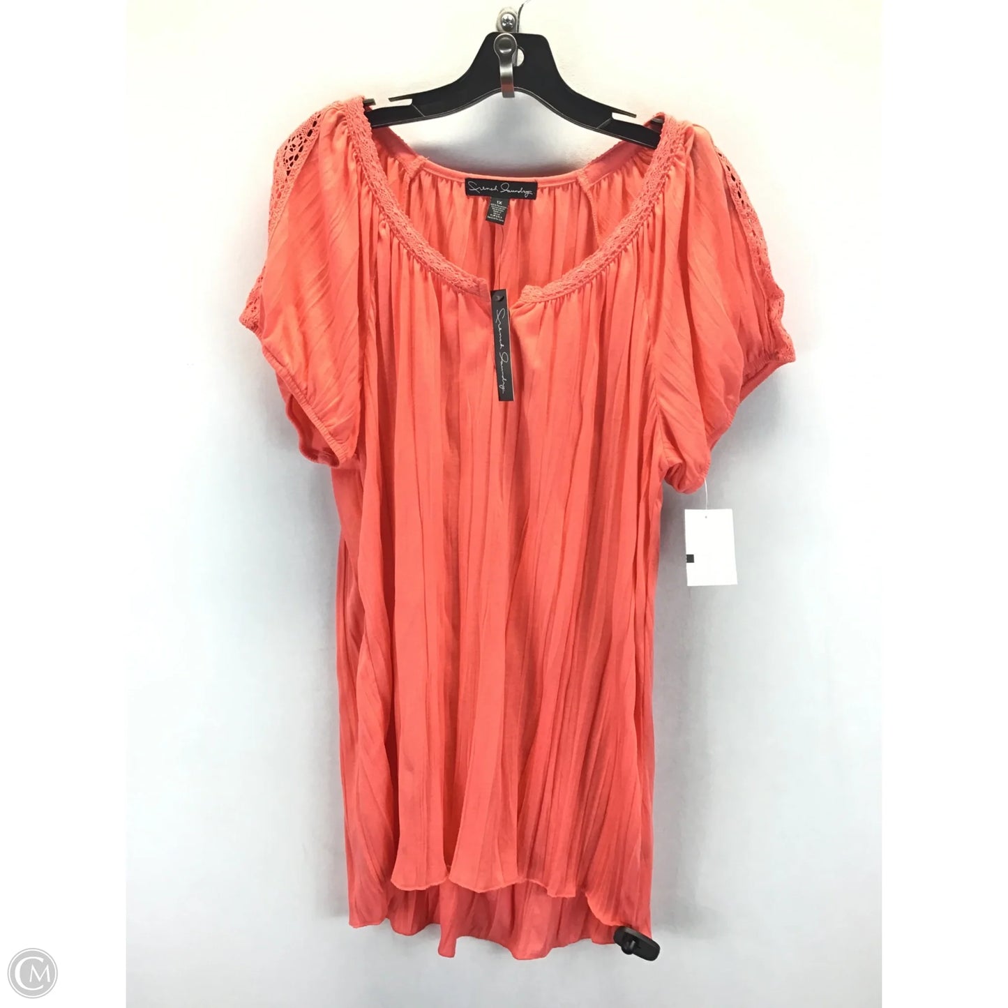 Top Short Sleeve By French Laundry In Orange, Size: 1x