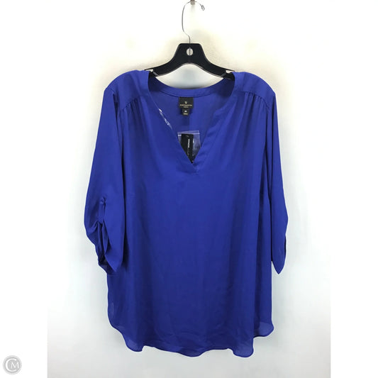 Top Long Sleeve By Worthington In Blue, Size: 2x