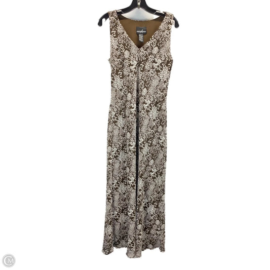 Dress Casual Maxi By Positive Attitude In Brown & White, Size: 12