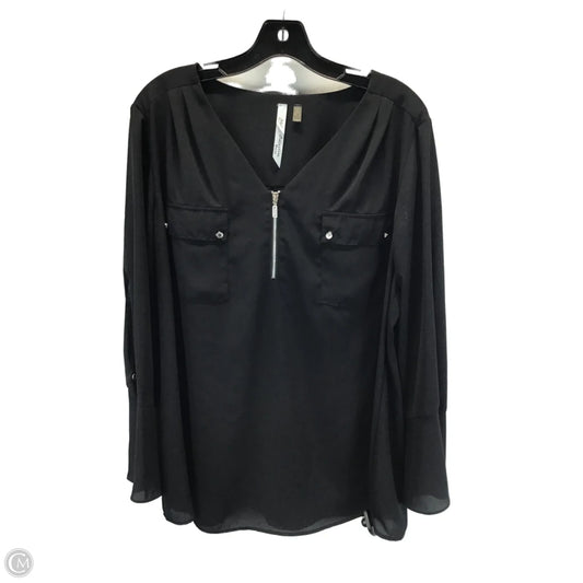 Top Long Sleeve By Ny Collection In Black, Size: 1x