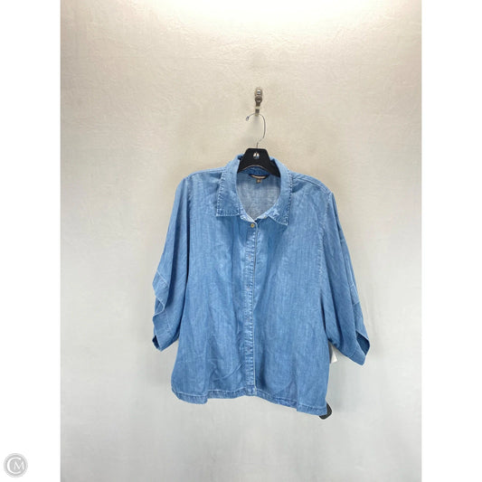 Top Short Sleeve By Banana Republic In Blue, Size: Xl