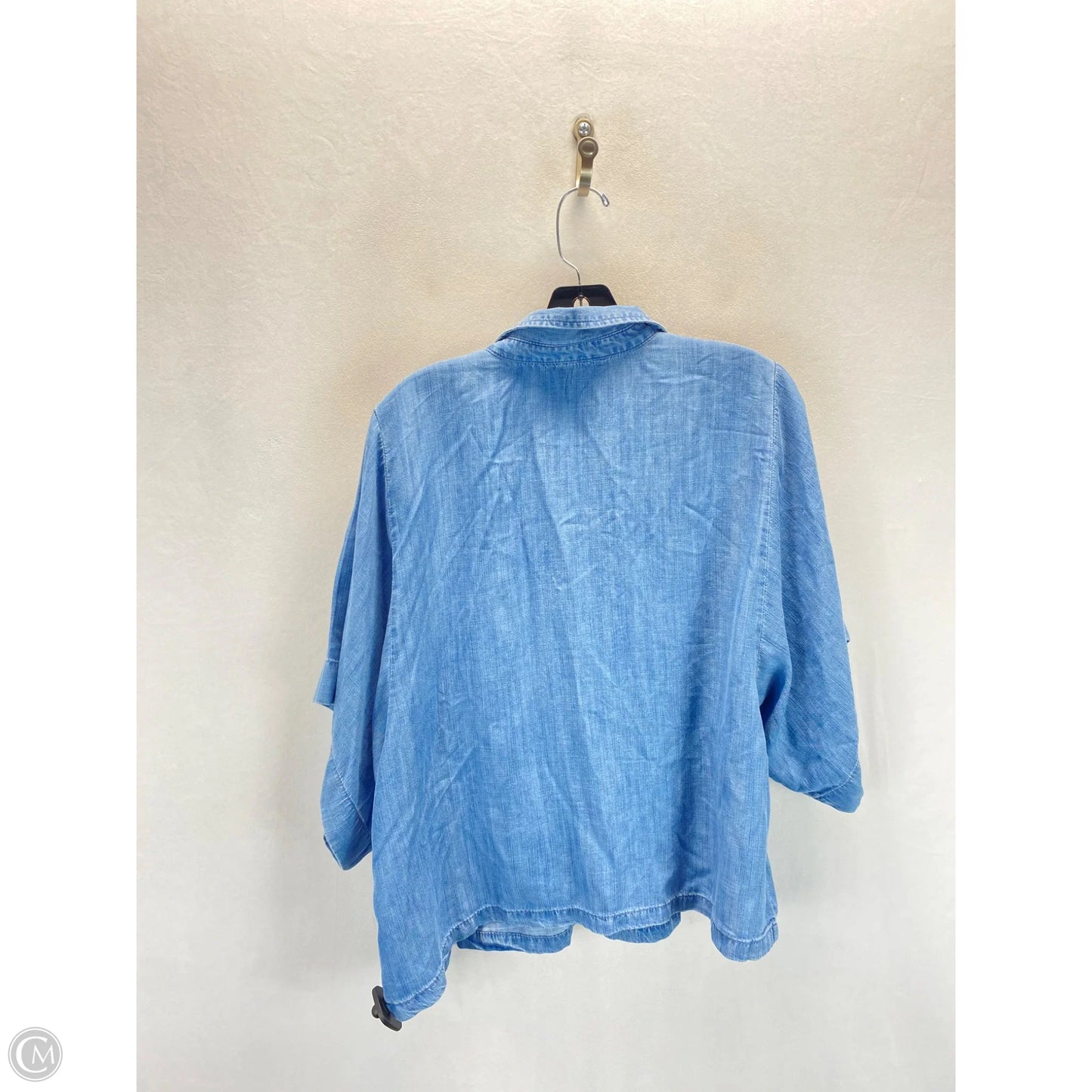 Top Short Sleeve By Banana Republic In Blue, Size: Xl