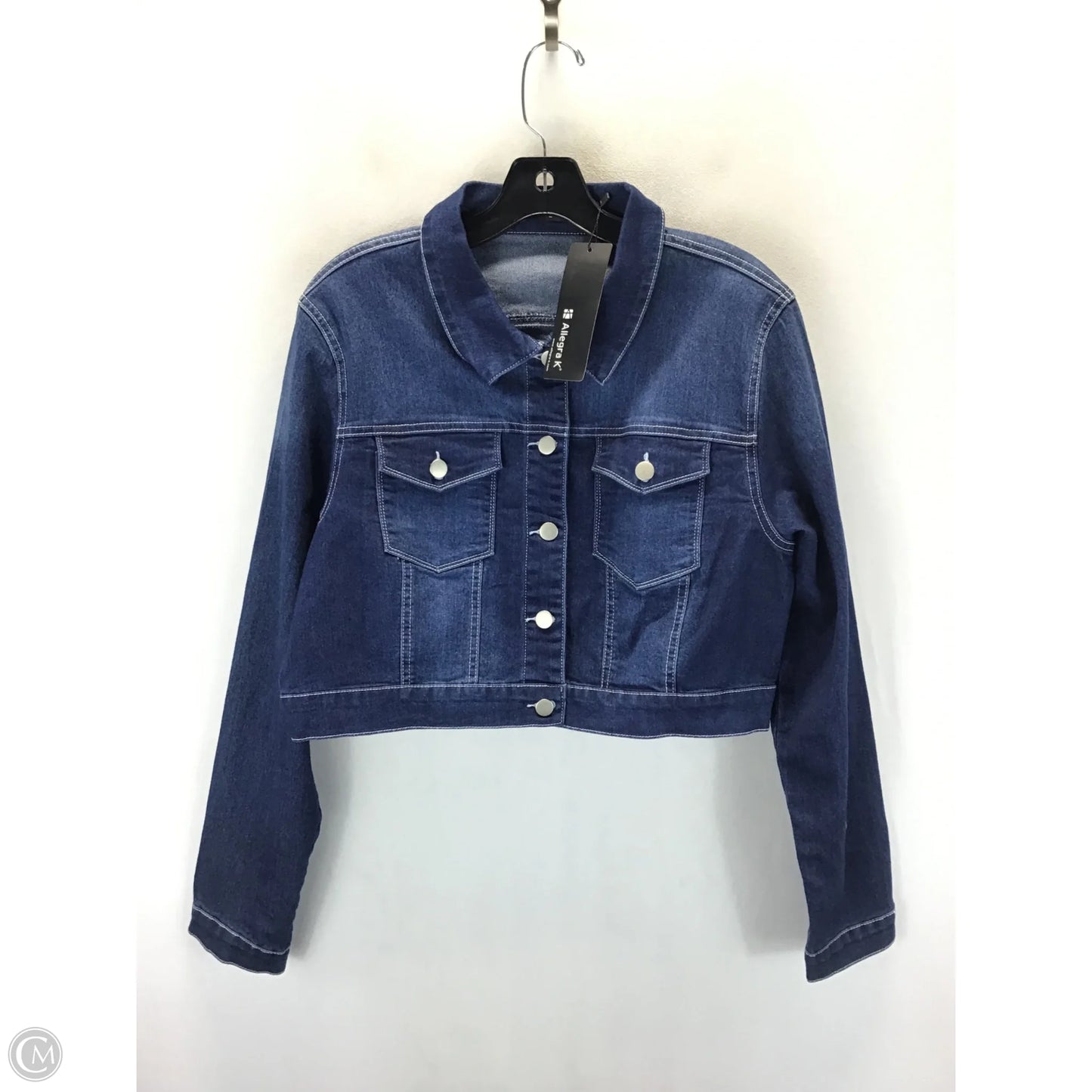 Jacket Denim By Allegra K In Blue, Size: 1x