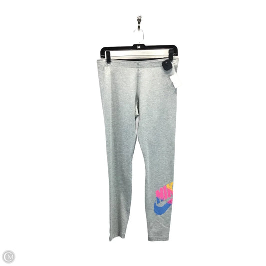 Athletic Leggings By Nike In Grey, Size: M