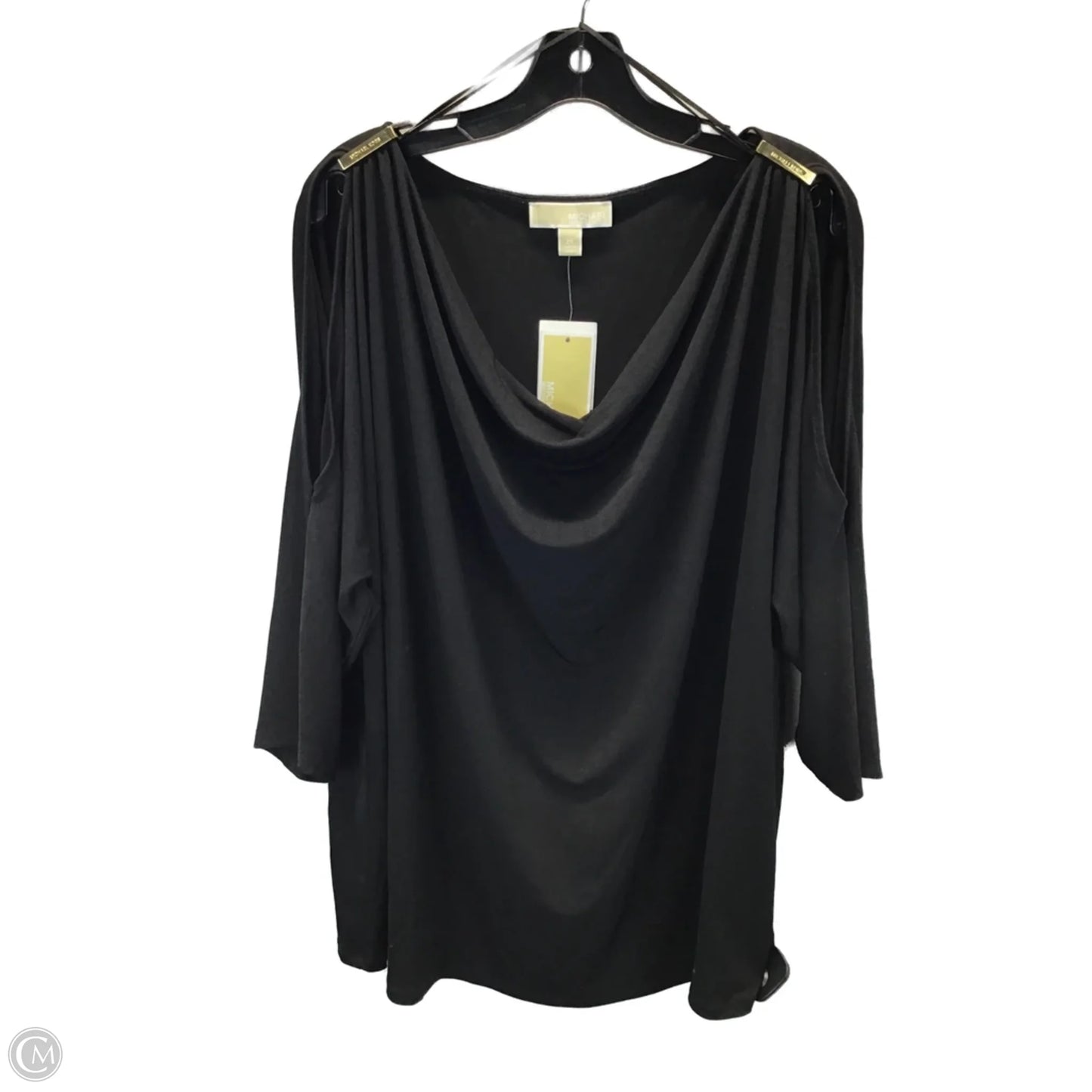 Top Long Sleeve Designer By Michael Kors In Black, Size: 3x