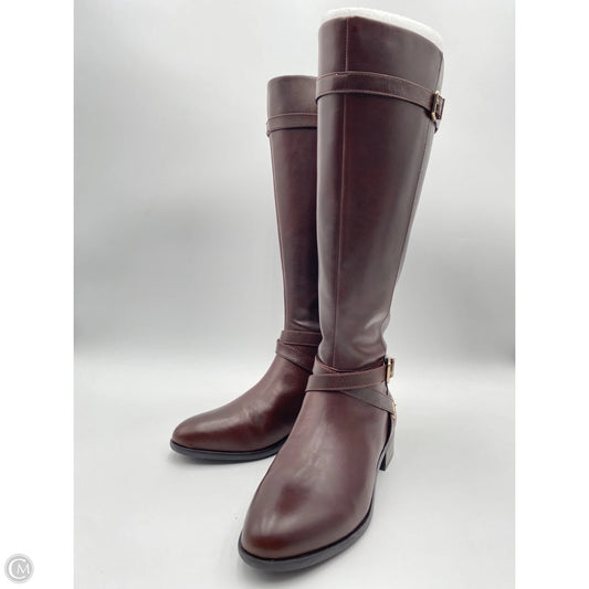 Boots Knee Flats By Clothes Mentor In Brown, Size: 10