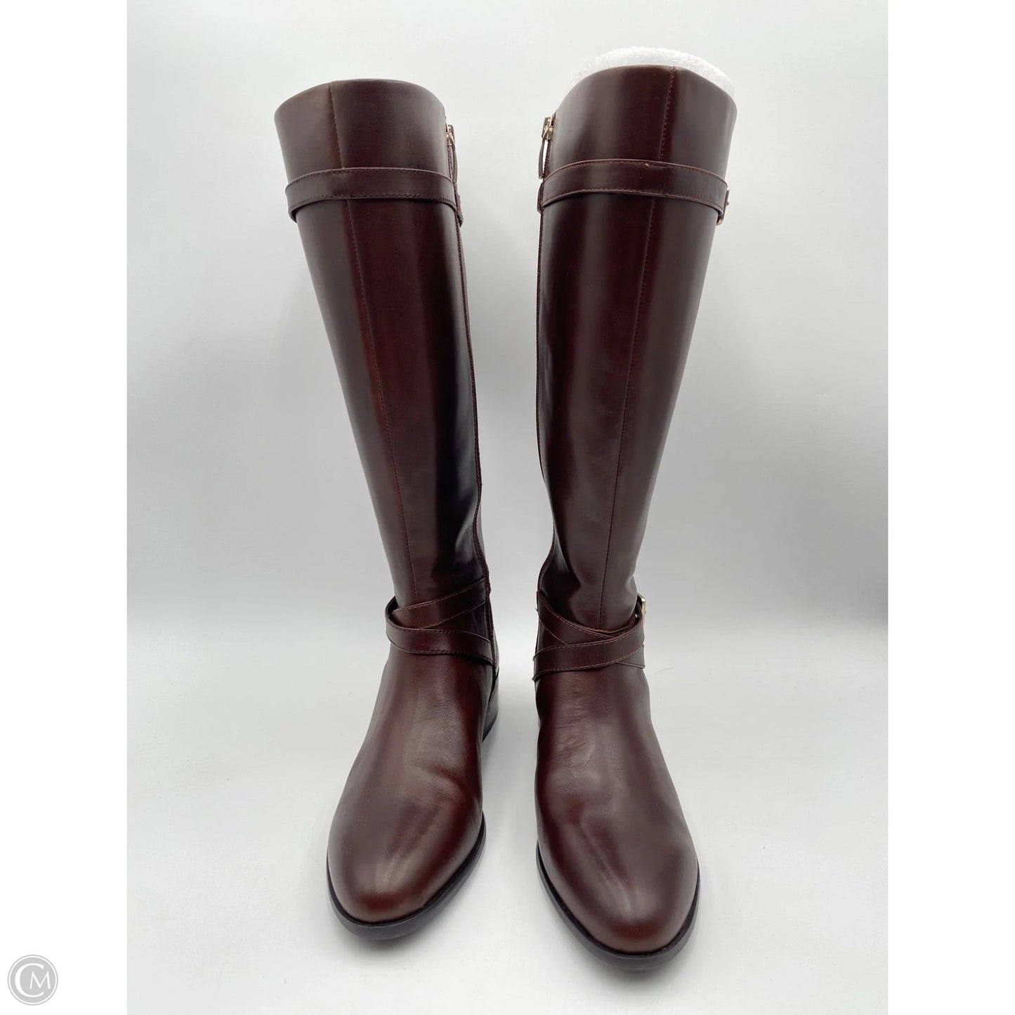 Boots Knee Flats By Clothes Mentor In Brown, Size: 10