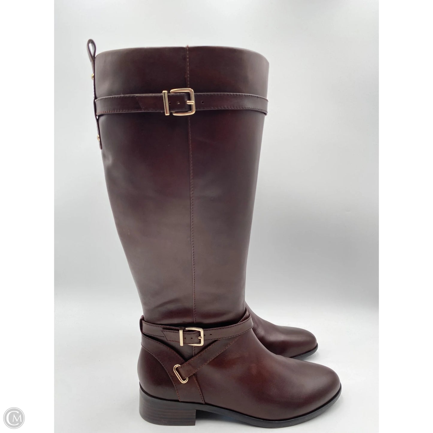Boots Knee Flats By Clothes Mentor In Brown, Size: 10