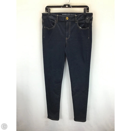 Jeans Skinny By American Eagle In Blue, Size: 14