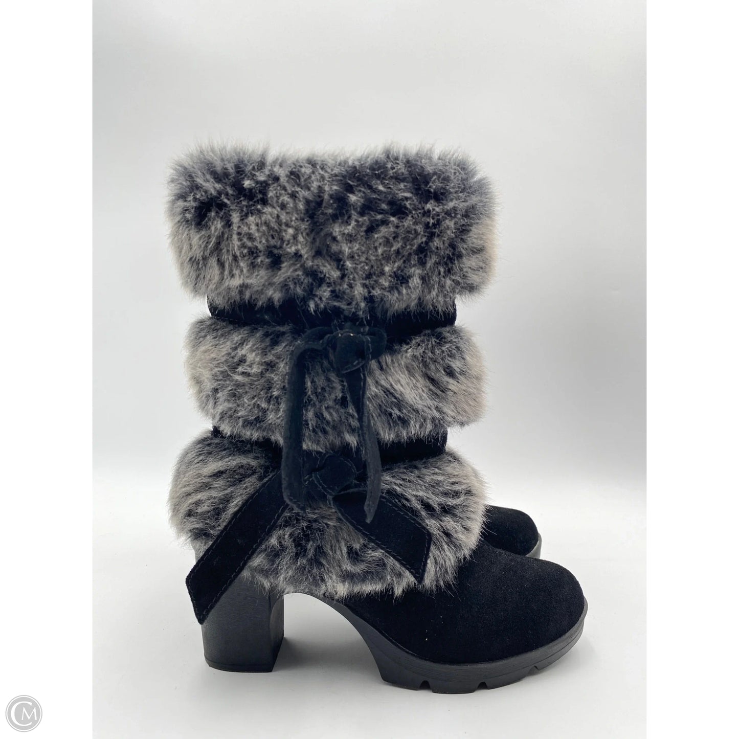 Boots Mid-calf Heels By Bearpaw In Black, Size: 7
