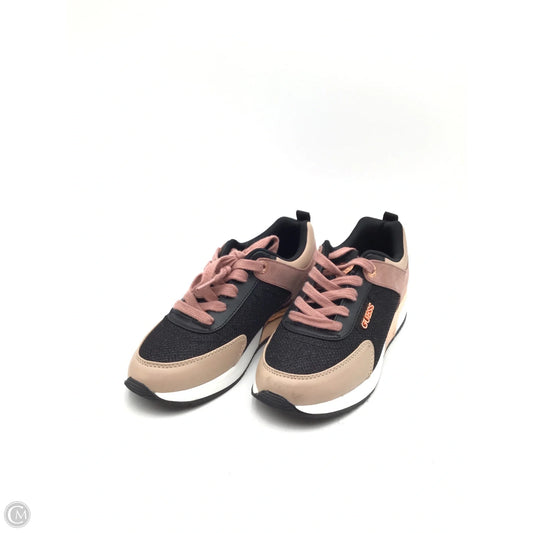 Shoes Athletic By Guess In Black & Pink, Size: 8