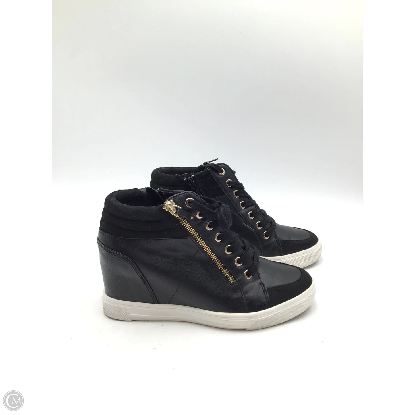Boots Ankle Heels By Aldo In Black, Size: 8