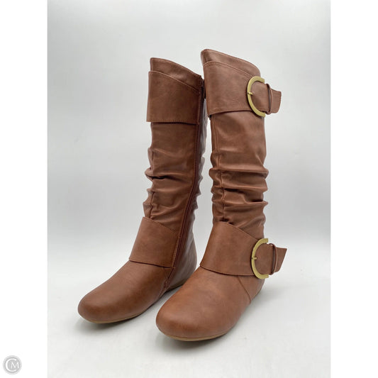 Boots Knee Flats By Clothes Mentor In Brown, Size: 8