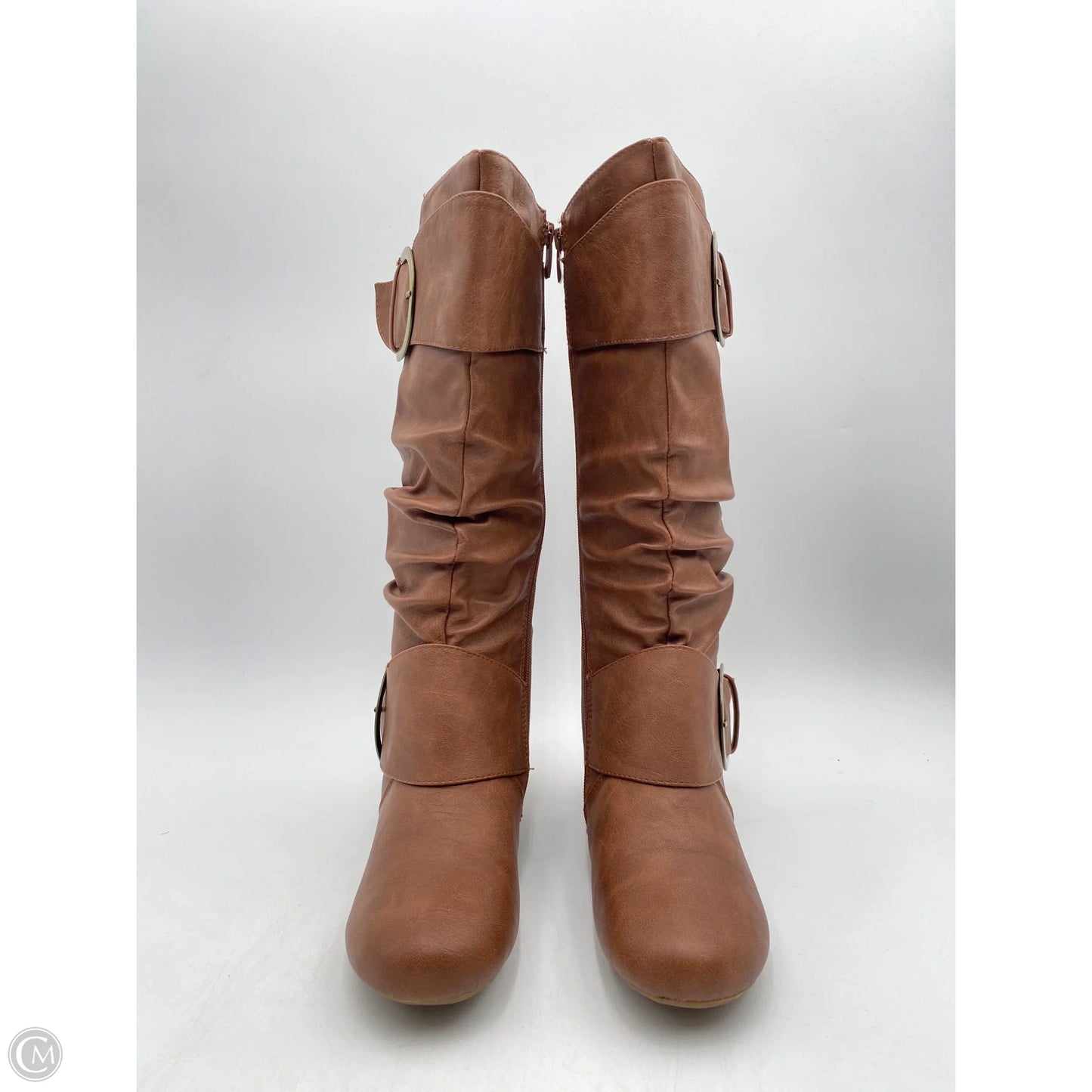 Boots Knee Flats By Clothes Mentor In Brown, Size: 8