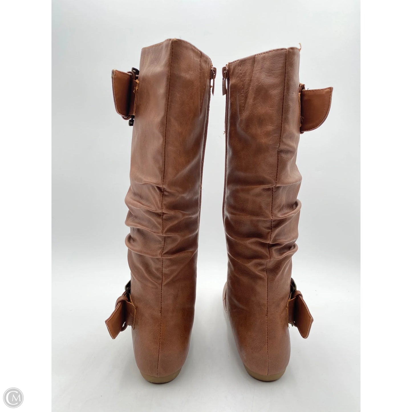 Boots Knee Flats By Clothes Mentor In Brown, Size: 8