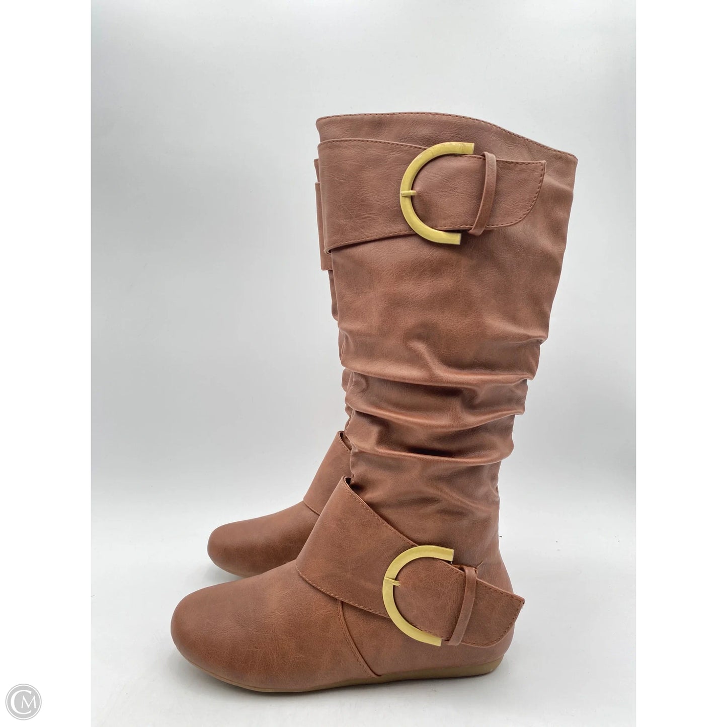Boots Knee Flats By Clothes Mentor In Brown, Size: 8