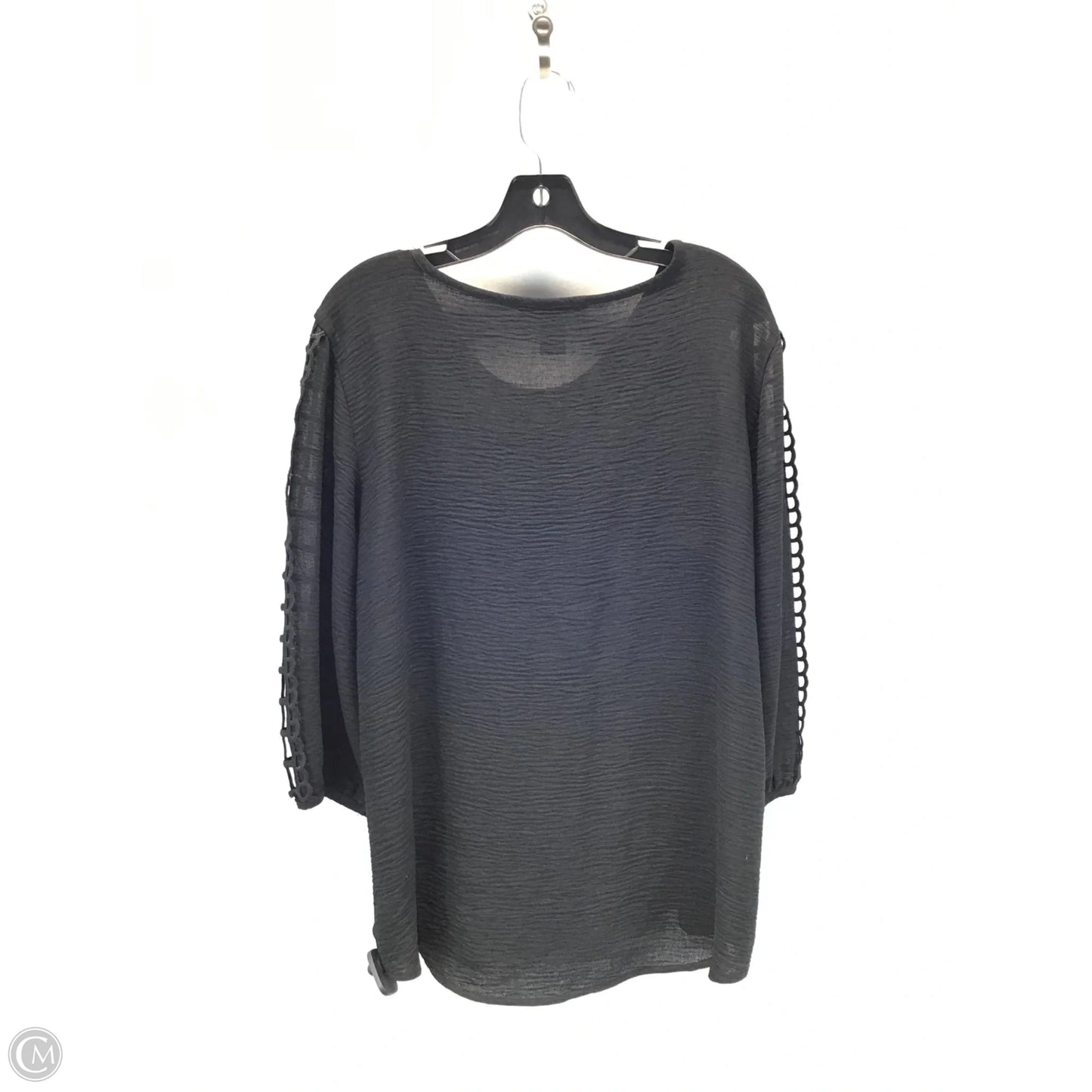 Top 3/4 Sleeve By Clothes Mentor In Black, Size: 1x