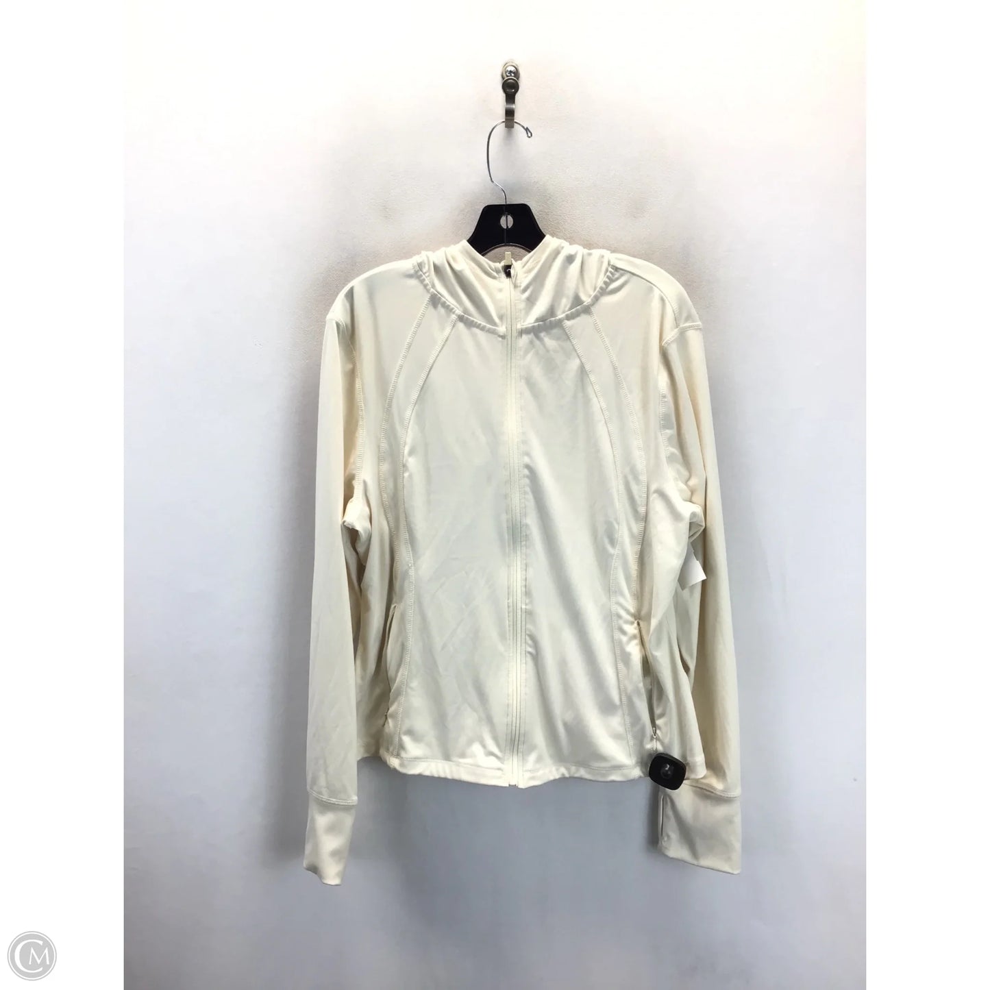 Athletic Jacket By Danskin In Cream, Size: Xl