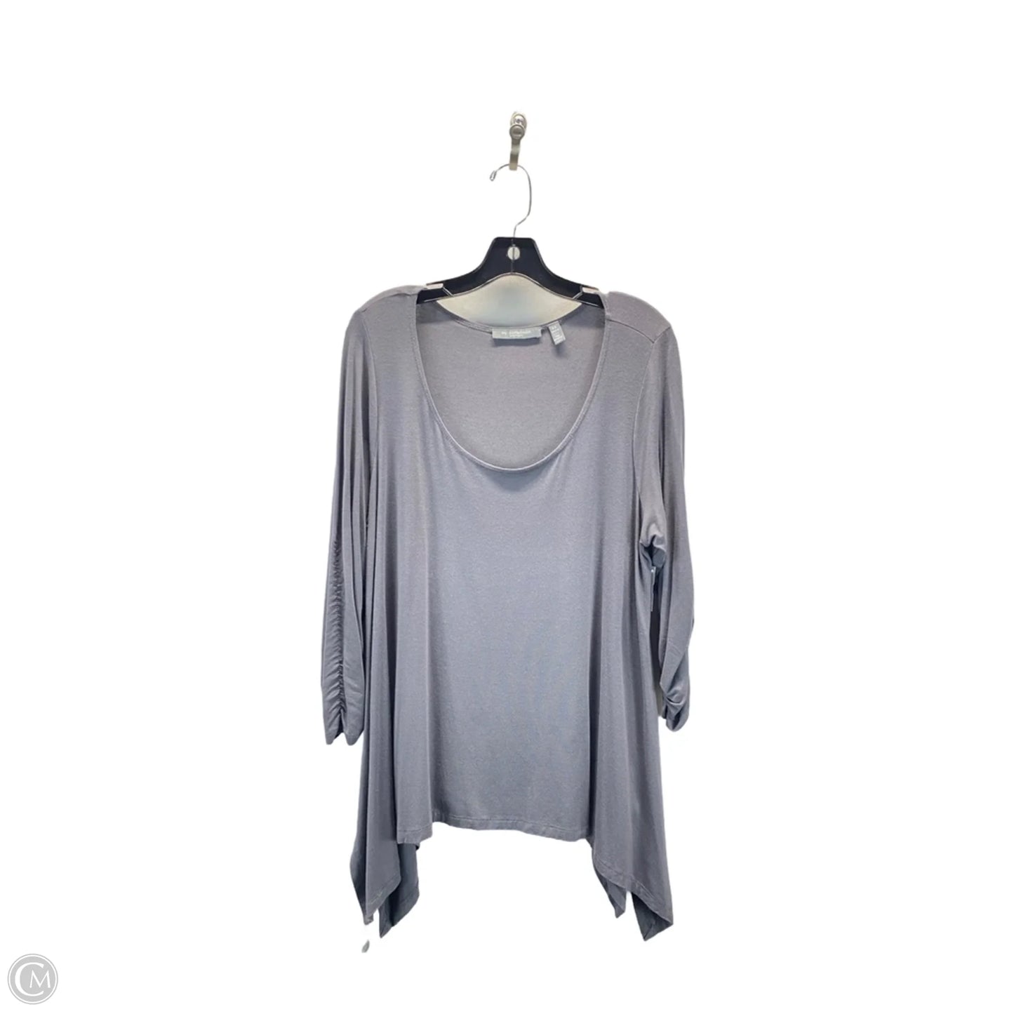 Top Long Sleeve By Ny Collection In Grey, Size: 2x