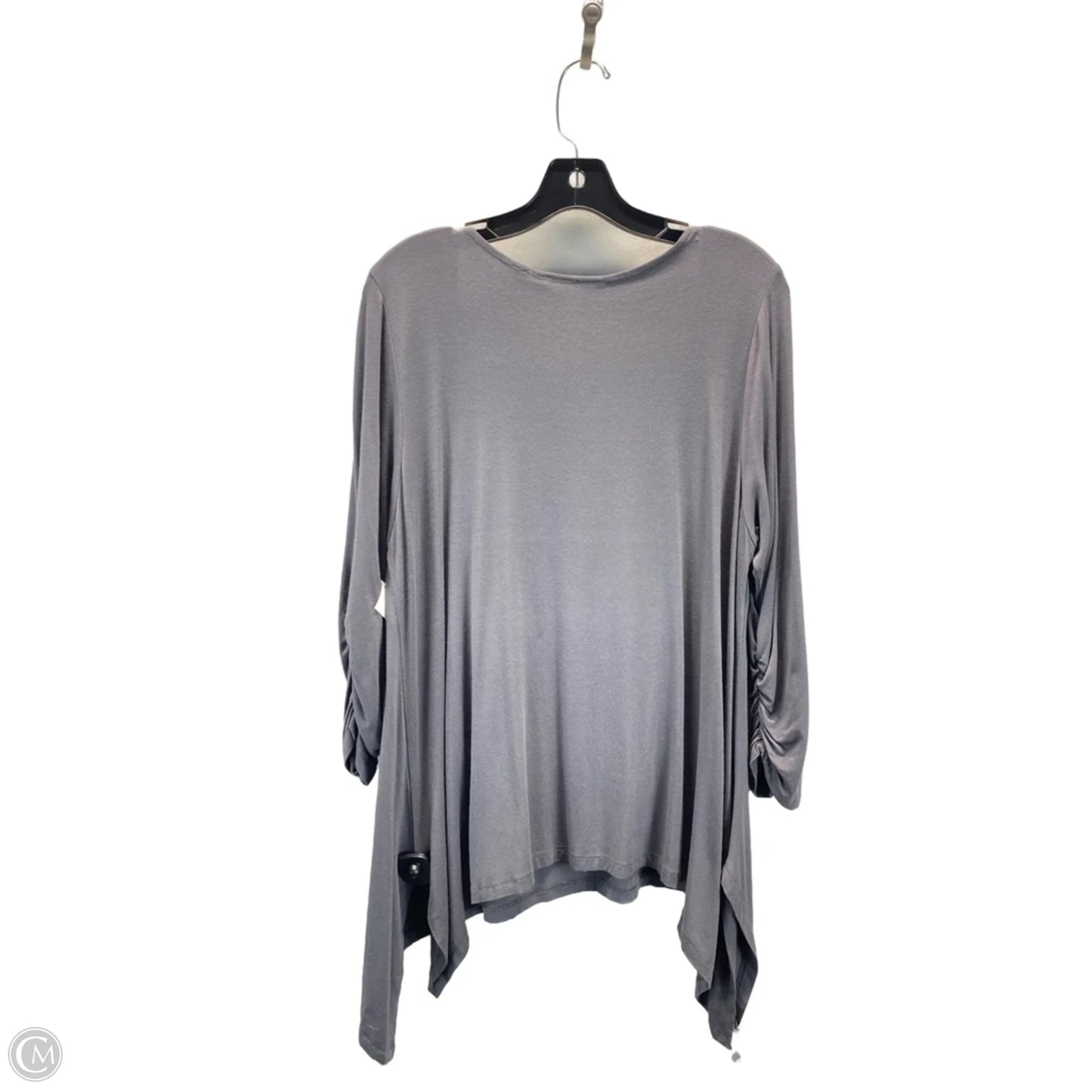 Top Long Sleeve By Ny Collection In Grey, Size: 2x