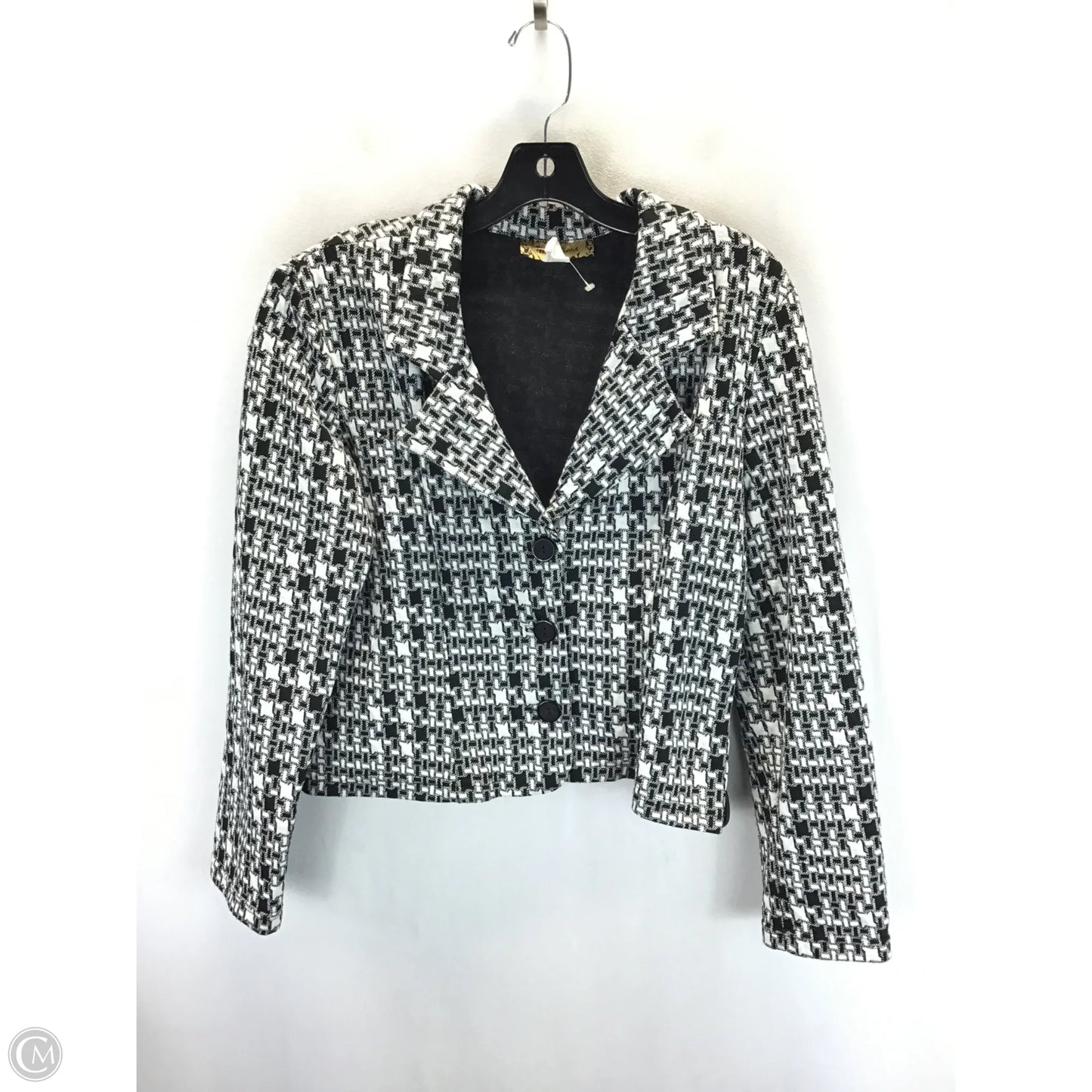 Blazer By Clothes Mentor In Black & White, Size: Xl