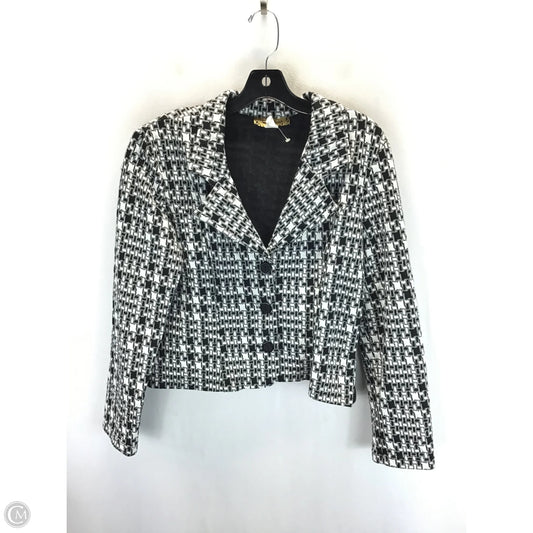 Blazer By Clothes Mentor In Black & White, Size: Xl