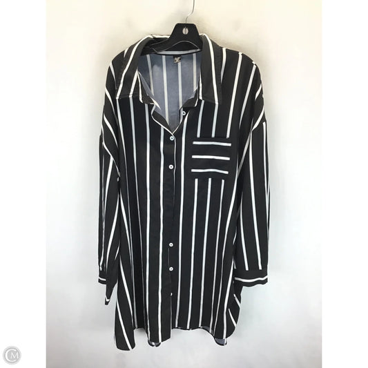 Tunic Long Sleeve By Clothes Mentor In Black & White, Size: 3x