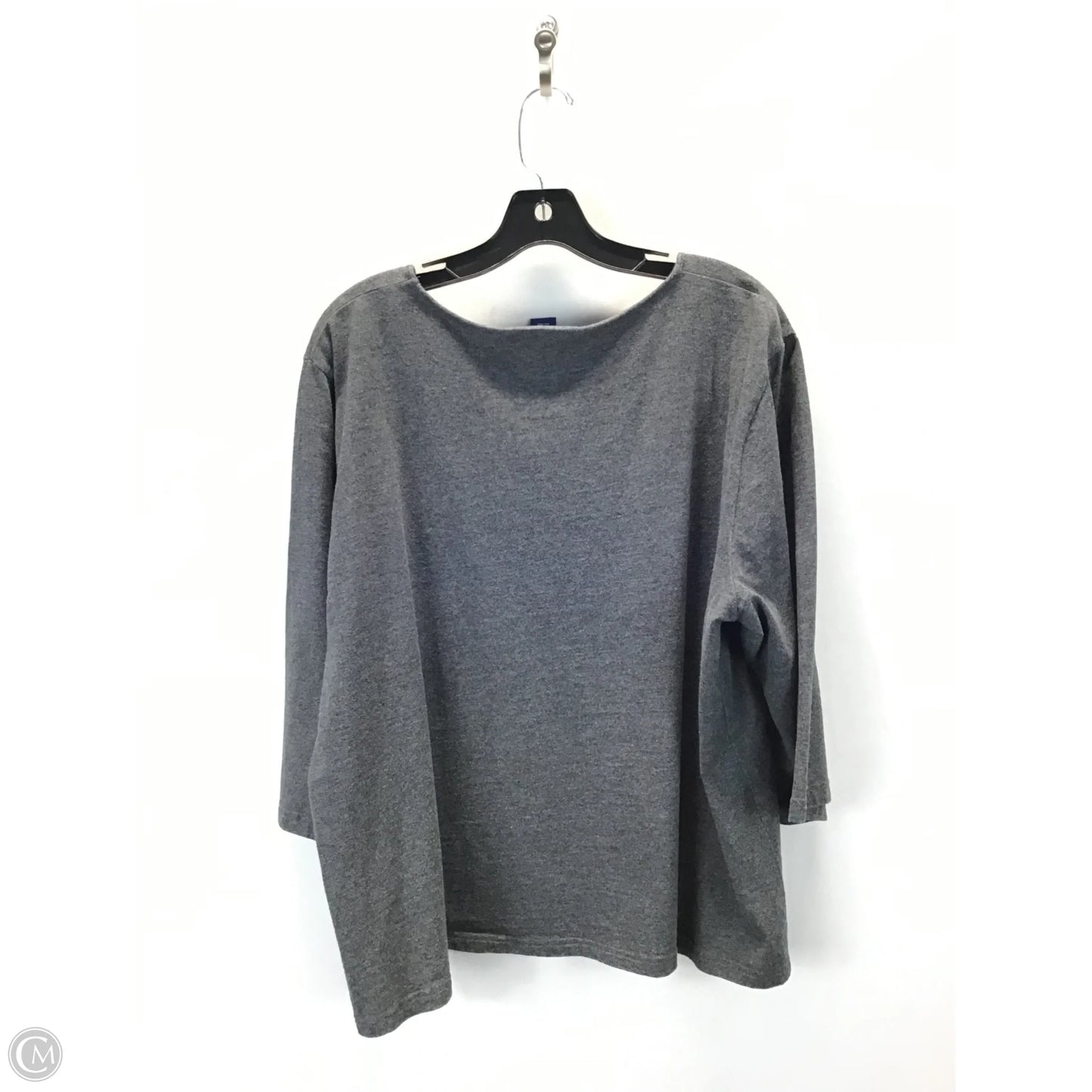 Top 3/4 Sleeve By Karen Scott In Grey, Size: 2x