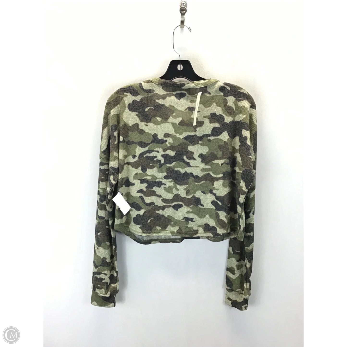 Top Long Sleeve By Trixxi In Camouflage Print, Size: M