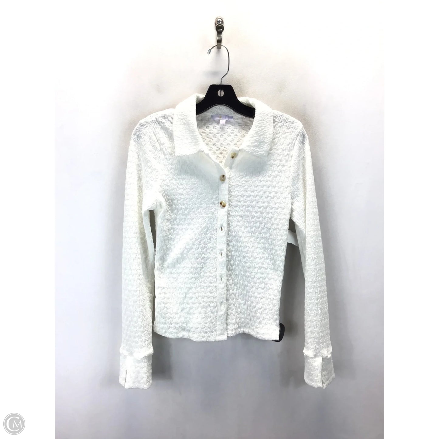 Top Long Sleeve By Iris In White, Size: M